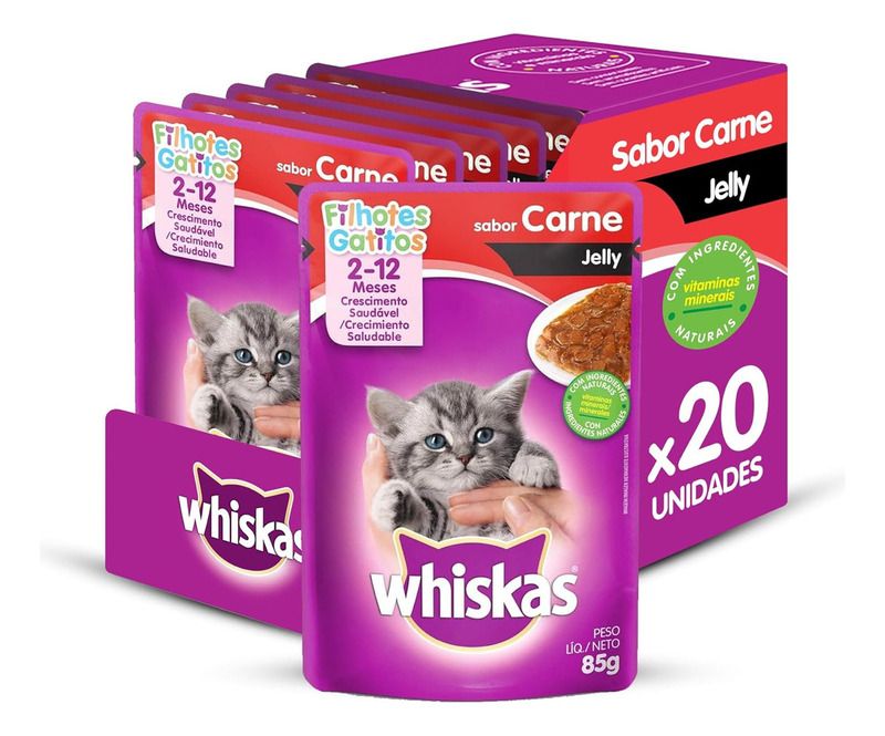 Whiskas هريس باللحم Jelly (20 كيس)